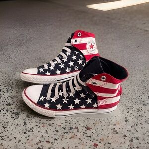 Converse Chuck Taylor All Star High Tops Stars Stripes American Flag Junior Sz 5